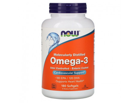 Omega-3 Mini Gels 500 mg NOW Foods (180 капсул)