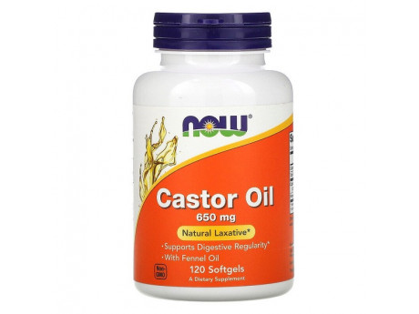 Castor Oil 650 мг NOW Foods (120 капсул)