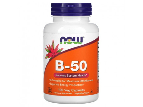 VITAMIN B-50 COMPLEX NOW Foods (100 вег капсул)