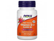 Vitamin D3 5000 IU NOW Foods (240 капсул)