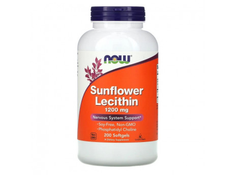 Sunflower Lecithin 1200 mg NOW Foods (200 капсул)