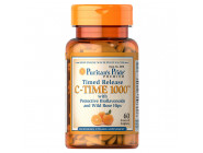 Vitamin C-1000 мг with Rose Hips Timed Release Puritan Pride (60 пігулок)