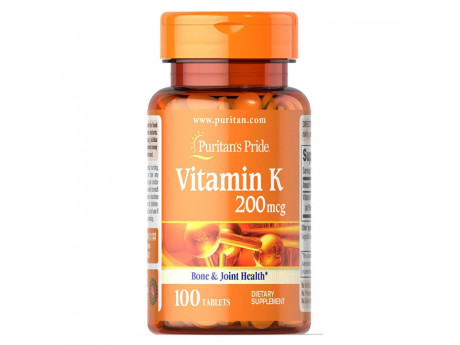 Vitamin K 200 мкг Puritan's Pride (100 таблеток)