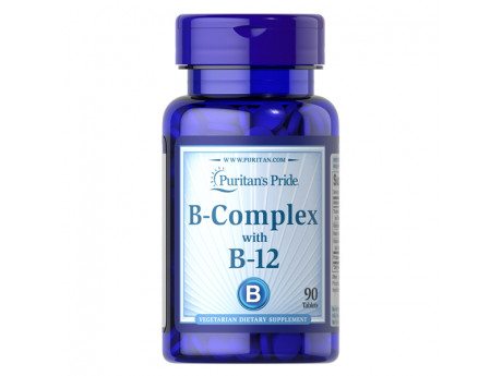 Vitamin B-Complex and Vitamin B-12 Puritan's Pride (90 таблеток)