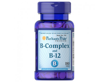 Vitamin B-Complex and Vitamin B-12 Puritan's Pride (180 таблеток)