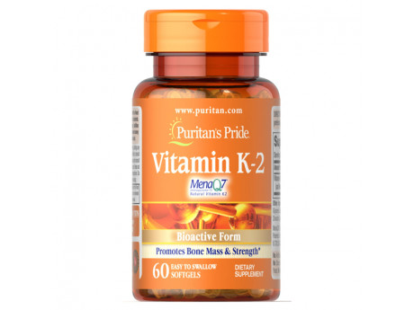 Vitamin K-2 (MenaQ7) 50 мкг Puritan's Pride (60 капсул)