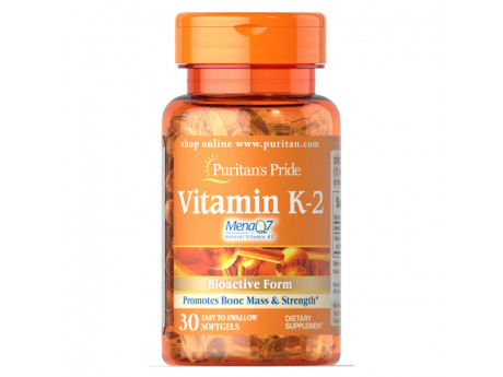 Vitamin K-2 (MenaQ7) 100 мкг Puritan's Pride (30 капсул)
