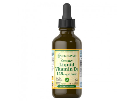 Vitamin D3 5000 IU Liquid Puritan's Pride (59 МЛ)