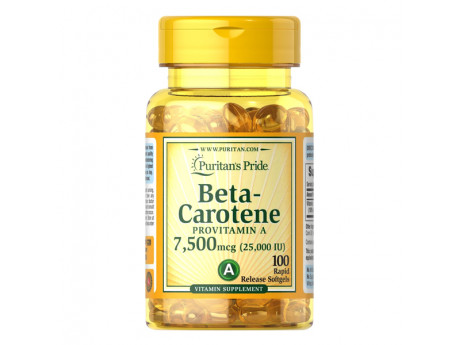 Beta-Carotene 7500 мкг Puritan's Pride (100 капсул)