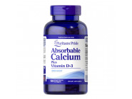 Absorbable Calcium+Vitamin D-3 1300 мг 1000 IU Puritan's Pride (100 капсул)