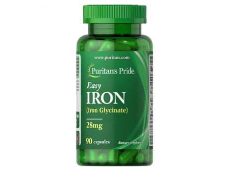 Easy Iron Glycinate 28 мг Puritan's Pride (90 капсул)