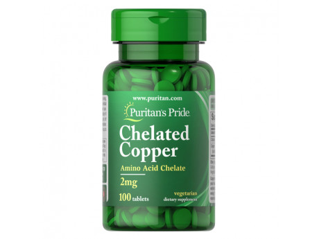 Copper Chelate 2 мг Puritan's Pride (100 таблеток)