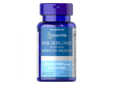 Hair, Skin & Nails with Moroccan Argan Oil Puritan's Pride (60 капсул)