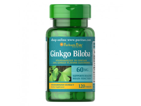 Ginkgo Biloba Standardized Extract 60 мг Puritan's Pride (120 таблеток)