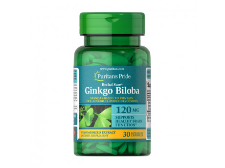 Ginkgo Biloba Standardized Extract 120 мг Puritan's Pride (30 капсул)