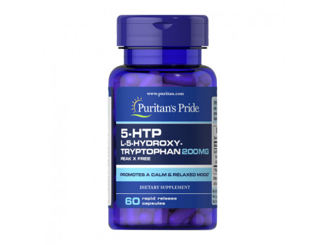 5-HTP 200 мг Griffonia Simplicifolia Puritan's Pride (60 капсул)