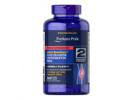 Triple Strength Glucosamine Chondroitin MSM Puritan's Pride (360 таблеток)