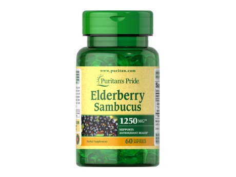 Elderberry Sambucus 1250 мг Puritan's Pride (60 капсул)