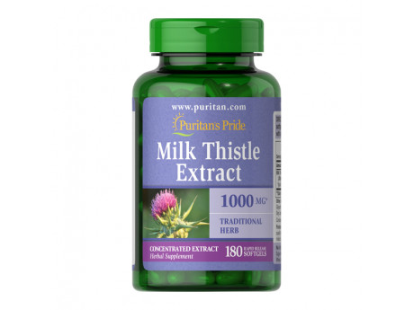 Milk Thistle 4:1 Extract 1000 мг Silymarin Puritan's Pride (180 капсул)