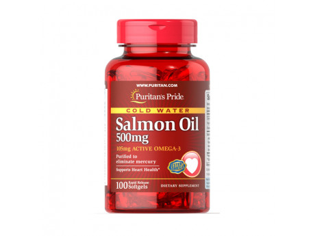 Omega-3 Salmon Oil 500 мг Puritan's Pride (100 капсул)