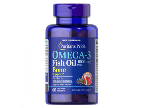 Omega-3 Fish Oil 1000 мг Plus Bone Support Puritan's Pride (60 капсул)