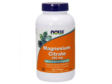 Magnesium Citrate 200 mg NOW (250 таблеток)