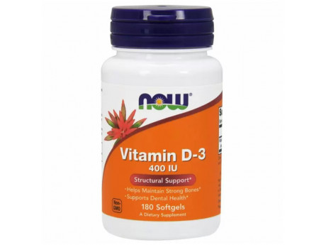 Vitamin D3 400 IU NOW (180 капсул)
