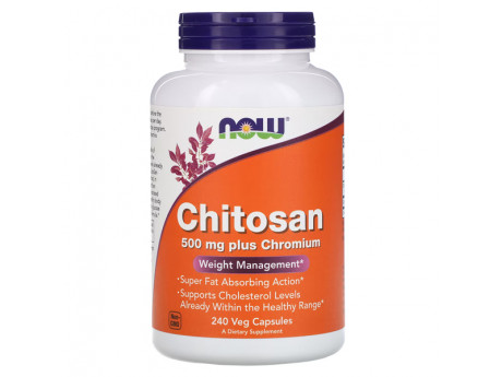 Chitosan Plus 500 mg NOW (240 вег капсул)