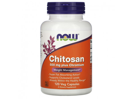 Chitosan Plus 500 mg NOW (120 вег капсул)