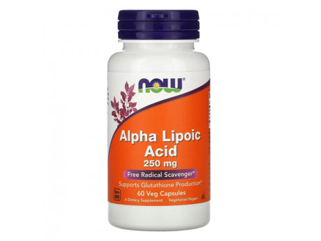 Alpha Lipoic Acid 250 mg NOW (60 вег капсул)