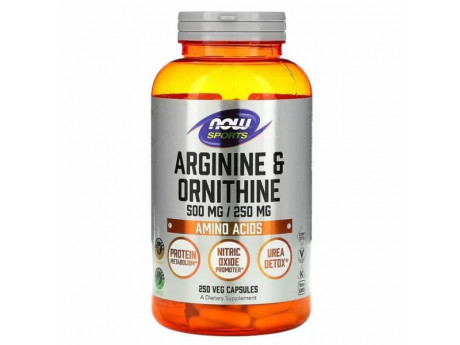 L-Arginine & Ornithine NOW (250 вег капсул)