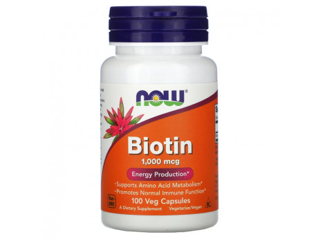 Biotin 1000 мкг NOW (100 вег капсул)