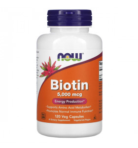 Biotin 5000 мкг NOW (60 вег капсул)
