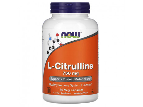 L-Citrulline 750 mg NOW (180 вег капсул)