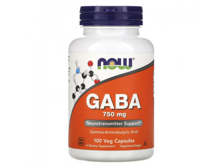 GABA 750 mg NOW (100 вег капсул)