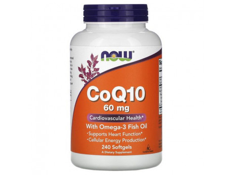 CoQ10 60 mg with Omega-3 NOW (240 капсул)