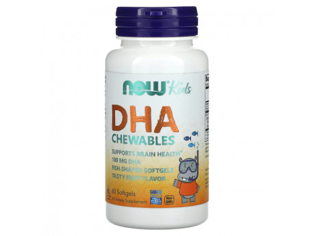 DHA 100 mg Chewable NOW (60 таблеток)