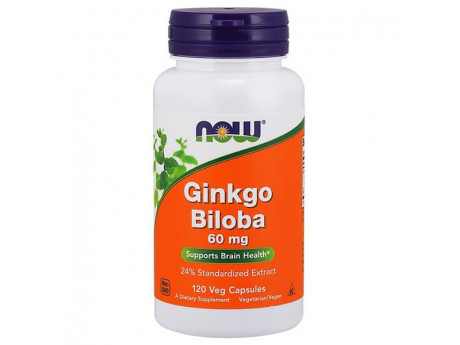 Ginkgo Biloba 60 мг NOW (120 вег капсул)