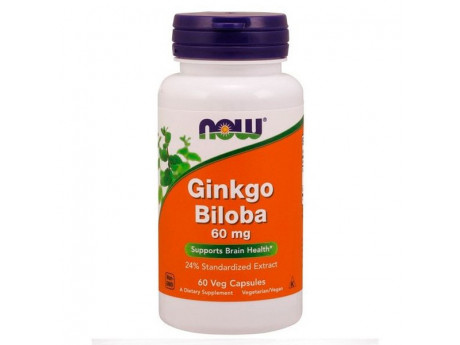 Ginkgo Biloba 60 мг NOW (60 вег капсул)