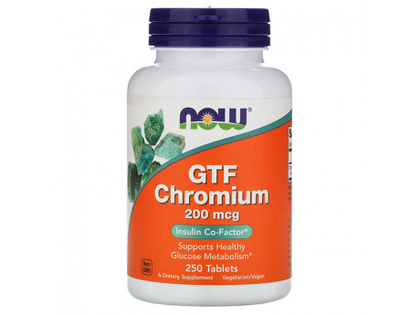 GTF Chromium 200 мкг NOW (250 таблеток)