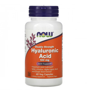 Hyaluronic Acid 100 мг Double Strength NOW (60 вег капсул)