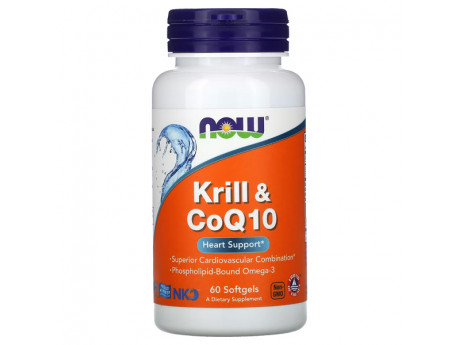 Krill Oil & CoQ10 Heart Support NOW (60 капсул)