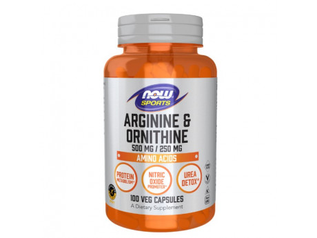 L-Arginine & Ornithine NOW (100 вег капсул)