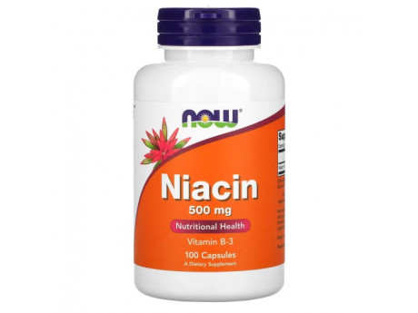 Niacin 500 мг NOW (100 капсул)