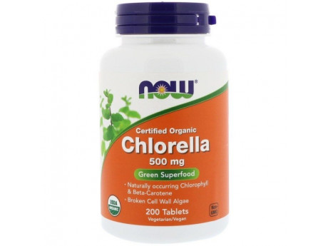 Chlorella 500 mg NOW (200 таблеток)
