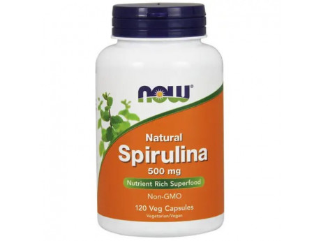 Spirulina 500 мг NOW (120 вег капсул)