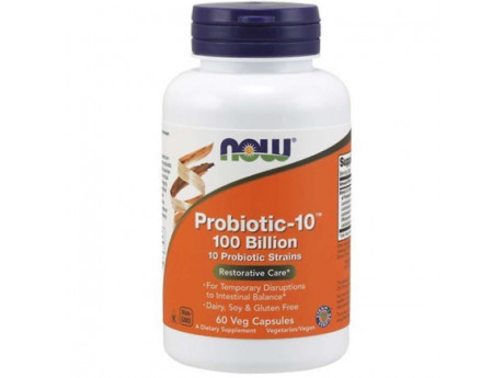 Probiotic-10 100 Billion NOW (60 вег капсул)