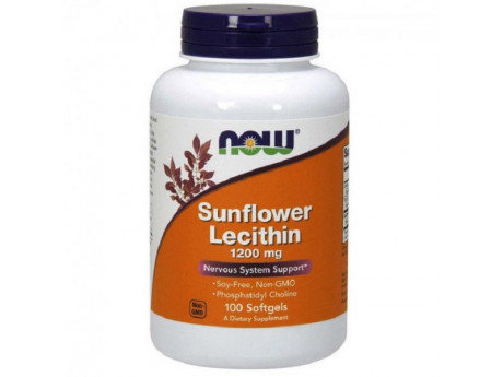 Sunflower Lecithin 1200 mg NOW Foods (100 капсул)