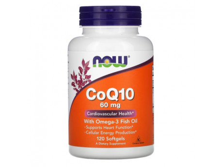 CoQ10 60 мг with Omega-3 NOW (120 капсул)