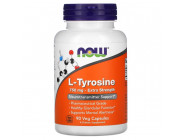 L-Tyrosine 750 мг Extra Strength NOW (90 вег капсул)